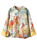 Chinese Style Divine Bird Peony Jacquard Female Tang Suit Jacket
