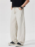 Mens Elastic Waist Wide Leg Casual Street Pants