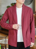 Casual Men's Cotton Solid Color Long Sleeve Suit Jacket