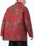 Men's Winter Chinese Style Floral Printed Cotton-padded Tangsuit Coat