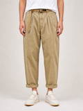 Men Autumn Japanese Style Belted Relaxed Fit Straight Leg Pants