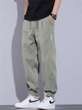 Men Cotton Blend Streetwear Loose Fit Elastic Baggy Jogger Pants
