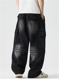 High Street Casual Patchwork Pockets Cargo Jeans for Men