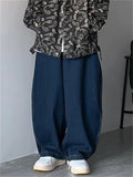 Retro Japanese Style Oversized Straight Wide-Leg Jeans For Men