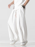 Men's Spring Casual Solid Color Drawstring Straight-Leg Pants