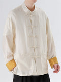 Men's Mandarin Collar Chinese Tang Suit Jacquard Kung Fu Shirts