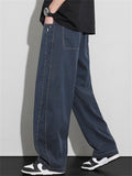 Mens Loose Fit Drawstring Streetwear Baggy Wide Leg Pants