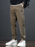 Mens Slim Fit Twill Drawstring Tapered Joggers Pants