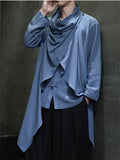 Chinese Style Linen Patchwork Pile Collar Shirts for Men