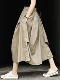 Women's Loose Solid Color Patchwork Asymmetric Skirt
