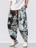Mens Cotton Blend Boho Ethnic Print Harem Pants Baggy Yoga Jogger
