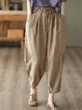Women's Summer Casual Drawstring Harem Cropped Pants