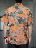 Men's Summer Cool Chinese Style Printed Frog Button TangSuit Shirts