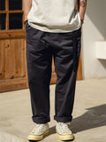 Men Japanese Style Loose Fit Cotton Chino Pants
