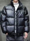 ‌Men's Winter Trendy Zipper Buttons Padded Puffer Coats
