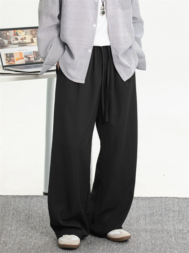 Men's Comfy Solid Color Cool Drape Wide Leg Straight Pants
