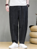 Men's Summer Casual Drawstring Stripe Harem Pants