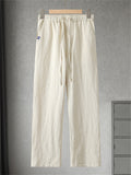 Men's 2Pcs Comfy Autumn Cotton Linen Solid Color TangSuit Outfit