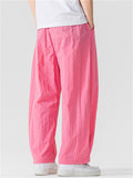 Men's Casual Simple Solid Color Drawstring Wide Leg Straight Pants