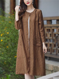 Summer Women's Tencel Long Sleeve Round Neck Jacket