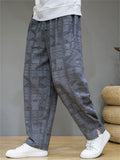 Men Ethnic Patterned Drawstring Waist Casual Lounge Pants