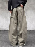 Men's Cool Retro Washed Wide-leg Cotton Cargo Pants