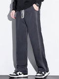 Men's Side Patchwork Loose Fit Straight Leg Pants for Spring Summer