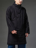 ‌Mandarin Collar Chinese Ethnic Style Frog Button Men's Warm Coats