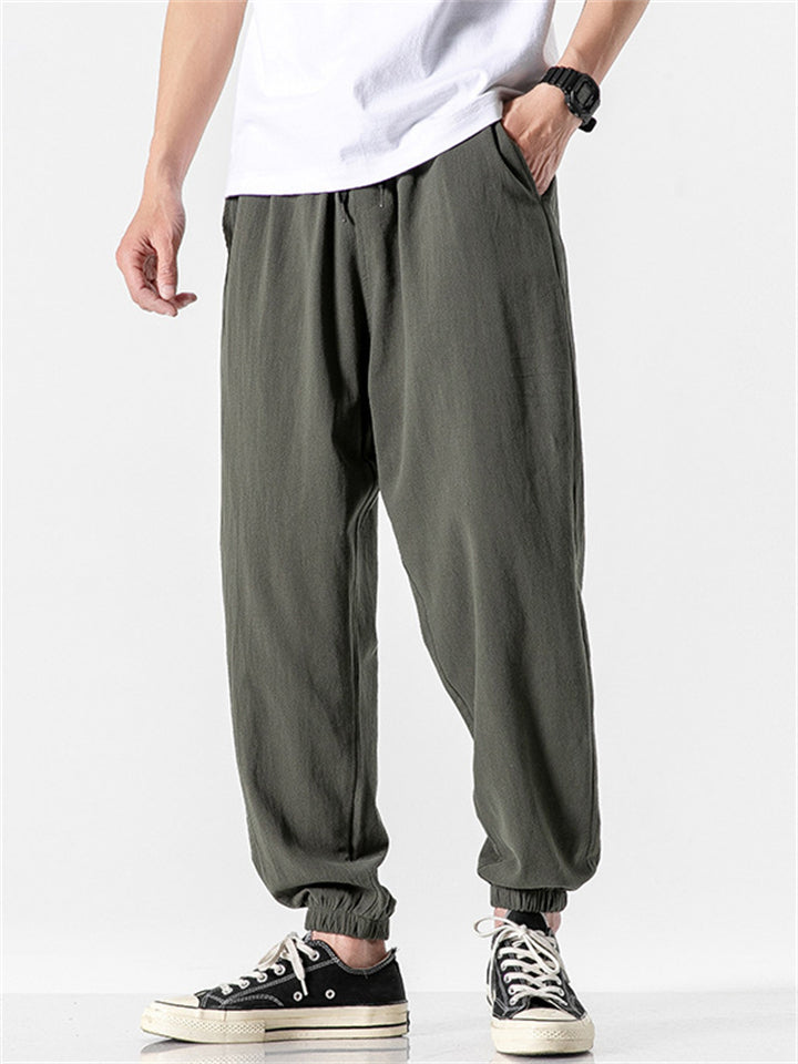 Men's Summer Japanese Style Casual Cropped Jogger Pants
