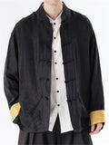 Men's Mandarin Collar Chinese Tang Suit Jacquard Kung Fu Shirts