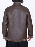 Men's Winter Warm Faux Leather Thermal Lined Tang Suit Coats