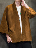 Men's Vintage Plain Corduroy Cardigan Jacket for Autumn