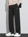 Men's Casual Simple Style Mid Waist Comfy Straight Leg Pants