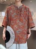 Men's Summer Cool Retro Chinese Style Printed Half Sleeve Shirts