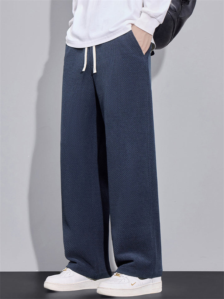 Men's Warm Thermal Lined Drape Twill Knitted Casual Pants