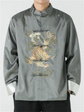 Men's Chinese Loong Embroidery Frog Button Tang Suit Jacket
