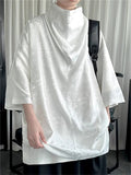 Summer Cool Print Men's Pile Collar 3/4 Sleeve Shirts