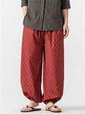 Men's Loose Retro Chinese Style Plaid Lantern Pants