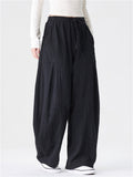 Mens Vintage Breathable Cotton Linen Wide Leg Baggy Loose Pants