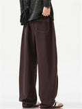 Mens Baggy Wide Leg Streetwear Loose Casual Drawstring Pants