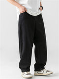 Men's Retro Comfy Cotton Casual Japanese Style Solid Color Pants