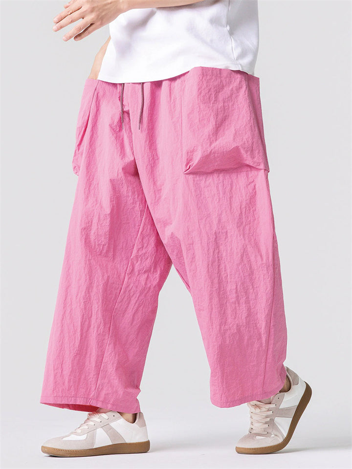 Men Japanese Style Baggy Oversized Streetwear Multi-pocket Cargo Pants