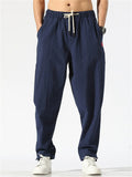 Men's Solid Color Hanzi Pattern Drawstring Jogger Pants