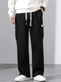 Men Casual Cargo Sweatpants Drawstring Baggy Wide Leg Pants