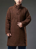 ‌Mandarin Collar Chinese Ethnic Style Frog Button Men's Warm Coats