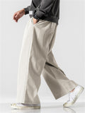 Men's Plus Size Casual Linen Straight-Leg Pants