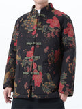 Men's Winter Chinese Style Floral Printed Cotton-padded Tangsuit Coat