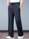 Men's Ice Silk Drawstring Quick Dry Breathable Straight Leg Casual Pants