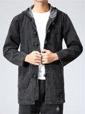 Men's Chinese Style Denim Hooded Jackets