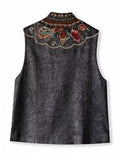 Women's Ethnic Style Retro Phoenix Embroidered Round Neck Vest